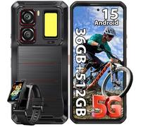 OUKITEL WP300 5G Smartphone Robuste Android 15 - 36Go+512Go 16000mAh 6.8"" 120Hz 108MP, Phare Avant 370lm/Montre avec Écran/NFC,