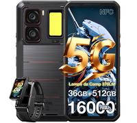 Oukitel WP300 Smartphone Robuste 36Go + 512Go 6.8"" 120Hz 16000mAh 108MP Modulaire Oreillette détachable/Lumière de Camping - Noir
