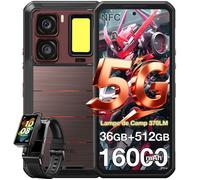 Oukitel WP300 Smartphone Robuste 36Go + 512Go 6.8"" 120Hz 16000mAh 108MP Modulaire Oreillette détachable/Lumière de Camping - Rouge
