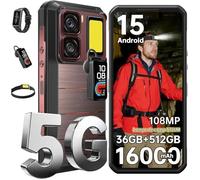 OUKITEL WP300 Smartphone Robuste 5G 36Go+512Go 6.8"" 16000mAh 108MP Telephone Portable Incassable Montre Connectée Dual SIM/NFC Or