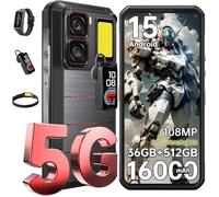 OUKITEL WP300 Smartphone Robuste 5G 36Go+512Go 6.8"" 16000mAh 108MP Telephone Portable Incassable Montre Connectée Dual SIM/NFC Noir