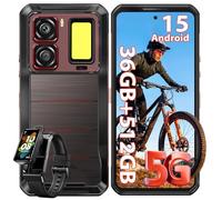 OUKITEL WP300 Telephone Incassable 5G avec Montre Connectée, 36Go + 512Go, 16000mAh/45W Smartphone Incassable Android 15, 6.8" & 120Hz, 108MP, Campeur Lumière, MTK D7050, Écouteurs, Dual SIM 5G/NFC