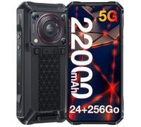 OUKITEL WP33 Pro Smartphone Robuste 24Go + 256Go 22000mAh Batterie 6.58'' FHD+ 64MP Caméra NFC Double Sim 5G GPS - Noir