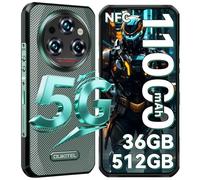 OUKITEL WP35 Pro 5G Telephone Incassable - 36GO(12+24)+512GO Telephone Portable Android 14,6,6 Pouces FHD+,5G Dual SIM, Telephone Portable Incassable 11000mAh,64MP+32MP,GPS/NFC/OTG/2Ans Garantie,Vert