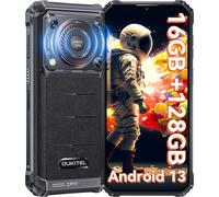 OUKITEL WP36 Smartphone Incassable 16 Go + 128 Go/1TO, 10600mAh Android 13 avec Haut-Parleur 128dB, 6.52" HD+, 13MP, Smartphone Antichoc Dual SIM 4G/NFC/OTG/Face ID - Noir