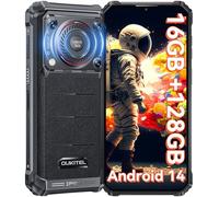 OUKITEL WP36 Téléphone Portable Incassable 2024-16Go+128Go/1TO, 10600mAh Android 14 Telephone Portable avec Haut-Parleur 128dB, 6.52" HD+, 13MP, Smartphone Antichoc Dual SIM 4G/NFC/OTG/Face ID-Noir