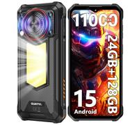 OUKITEL WP53 Téléphone Portable Incassable Android 15, 11000mAh, 24GO+128GO/1TO Smartphone Incassable, 900LM Lampe Camping, 128dB Haut-Parleur, 6.52" HD Telephone Chantier, 13MP, 4G Dual SIM/IP68/NFC