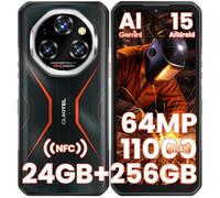OUKITEL WP55S Smartphone Incassable, 24Go+256Go/2To Telephone Incassable, 11000mAh/33W,64MP+32MP Telephone Chantier, 120Hz 6.6" FHD,Android 15, Dual SIM/GPS/NFC/OTG/Fingerprint, Orange