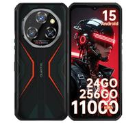 OUKITEL WP55S Telephone Incassable 24Go+256Go/2To 11000mAh 6 6"" Android 15 Telephone Chantier NFC GPS IP68 Empreinte Digitale Orange