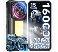 OUKITEL WP56 Smartphone 5G Robuste 32Go + 256 Go 16000mAh 6.8'' Haut-parleur 128dB 108MP 1000LM Lampe Camping NFC GPS - Noir