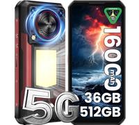 OUKITEL WP56 Téléphone Incassable Android 15-16000mAh Smartphone Incassable 36Go+512Go/2To,6.8" FHD+,108MP+32MP, 1000LM Lampe de Camping Telephone de Chantier 5G Dual SIM/NFC/GPS/128dB Enceinte Rouge