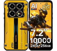 Oukitel WP60 5G Smartphone Robuste 24Go + 256Go 10000mAh/33W 108MP Caméra 7,2'' 120Hz Écran IP68 Téléphone Dual SIM NFC GPS - Jaune