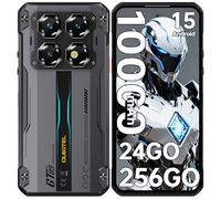 OUKITEL WP60 5G Telephone Incassable Android 15-10000mAh Telephone Portable Incassable,24(8+16) GO+256GO/2TOTF,120Hz Smartphone Incassable 7.2 Pouces,108MP+32MP/5G/GPS/NFC/OTG,Noir