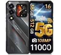 OUKITEL WP66 5G Téléphone Portable Incassable 36GB+512GB 6,6"" 11000mAh 108MP Caméra Smartphone Robuste Android 16 Dual SIM/NFC Noir