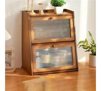 OUKMXSY Armoire de Rangement multifonctionnelle en Bois à 2 Niveaux, boîte à Pain et Organiseur d'épices, Style Ferme, pour Gagner de la Place dans la Cuisine (Marron, 52,5 cm)