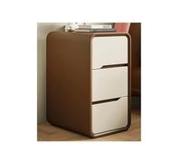 OUKMXSY Table de Chevet étroite avec 3 tiroirs, Table de Chevet en Bois de Style crème Moderne, Petite Armoire de Rangement en Cuir, Table de Chevet, Meubles de Chambre