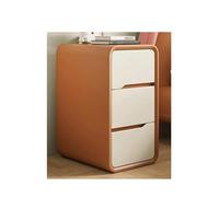 OUKMXSY Table de Chevet étroite avec 3 tiroirs, Table de Chevet en Bois de Style crème Moderne, Petite Armoire de Rangement en Cuir, Table de Chevet, Meubles de Chambre