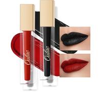 OULAC Encre à Lèvres Liquide Mate, Rouge Noir Rouge à lèvres Longue Tenue, Fini Mat, Couleur Intense Lip Tint, Infusée en vitamine E, No Transfert,Végétalien, 4,5ml (M01+M23)