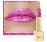 Oulac - Rouge à lèvres rose pour femme avec paillettes métalliques 3D, formule hydratante légère, couleur lèvres à fort impact,