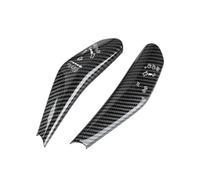Oulages Intérieurs Lot 2 Interrupteurs D'essuie-glace Pour Volant Voiture Couvercle Commande Phare Accessoires Pour VW ID.3 ID.4 ID3 ID4 CROZZ ID6 Voiture Autocollant Garniture(Look de carbone)