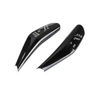 Oulages Intérieurs Lot 2 Interrupteurs D'essuie-glace Pour Volant Voiture Couvercle Commande Phare Accessoires Pour VW ID.3 ID.4 ID3 ID4 CROZZ ID6 Voiture Autocollant Garniture(Noir)
