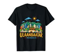 Oulan-Bator Mongolie Dessiné à la Main Cadeau Monument de Voyage T-Shirt