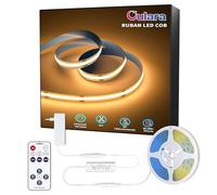 OULARA Bande LED COB Blanc Chaud 2700K, 10M Intensité Variable 24V Kit LED Lumières Flexibles avec RF Télécommande et Alimentation, CRI 90+, Lumière sous l'armoire pour la Décoration de la Maison