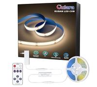 OULARA Bande LED COB Blanc Naturel 4000K, 10M Intensité Variable 24V Kit LED Lumières Flexibles avec RF Télécommande et Alimentation, CRI 90+, Lumière sous l'armoire pour la Décoration de la Maison