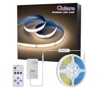 OULARA Ruban LED COB 6M,Bande LED Blanc Naturel 4000K à Intensité Variable, Bande Lumineuse LED DC24V Super Lumineuse, CRI 90+ avec Télécommande RF et Alimentation pour la Décoration de la Maison DIY