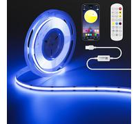 OULARA USB RGB Ruban LED COB 5V 1m, 600LEDs Couleur Changement Bande Lumière, Multicolore Flexible LED Light avec Bluetooth App Contrôle pour Télévision, Chambre à Coucher, Fête, DIY Décoration