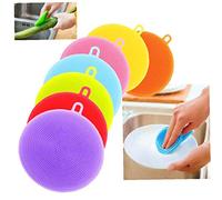 Oulensy 1pc Magique Scrub Pad Silicone éPonge Multifonction Nettoyage Dishwashing Silicone Brosse 100 Clean Bowl Vaisselle De Cuisine Pot Cleaner Tissu Couleur AléAtoire