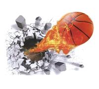 Oulensy 3D Lifelike brisé Mur de Basket-Ball de Basket-Ball Stickers muraux Décoration Bricolage Cartoon Enfants Paroi Art Mural garçons Faveur
