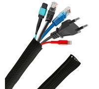 Oulesvte 3m Manchon de Câble Gaine Cable, Réglable Diamètre 13 mm (Noir)