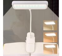 Oulesvte Lampe de Lecture, Liseuse Lampe Clip USB Rechargeable Portable, 3 Couleurs, Gradation Progressive, 360° Cou Flexible, lampe livre, pour Lit, Livre, Veilleuse pour Nuit et Lampe de Chevet