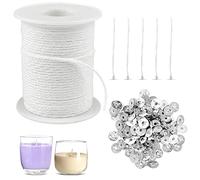 Oulesvte Lot de 100 mèches pour Bougies, mèche en Coton Naturel, mèche Naturelle pour Bougies, Bougie réglable, réalisez des Bougies Faites à la Main, pour fabriquer des Bougies Artisanales