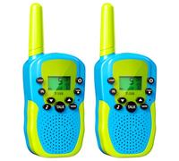 Oulesvte Talkie Walkies 2 Pièces, Radio Enfants 2 Voies 22 Canaux, Lampe de Poche LED Rétro-éclairée, 3 KM Portée, Camping, Randonnée