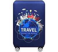 OuLi Store® Housse de Valise 18-32 Pouces Fibre de Charbon de Bambou Luggage Cover en Polyester Clear Voyage Luggage Trolley Case Cover Protector (Travel, S- (Bagage de 18 à 21 Pouces))