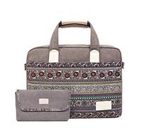 OuLi Store® Housse Sacoche Ordinateur Portable Multi-Fonctionnel 13-15 Pouces Sac à Bandoulière pour Dell Fujitsu Lenovo IPad Étanche pour Homme et Femme (15 Pouces, Impression Gris)