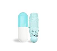 OuLi Store® Parapluie Pliant Ultra-léger 210T Mini Crème Capsules Parapluie Caoutchouc Pliante Parapluie Ensoleillé Parapluies de Voyage (Bleu)