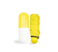 OuLi Store® Parapluie Pliant Ultra-léger 210T Mini Crème Capsules Parapluie Caoutchouc Pliante Parapluie Ensoleillé Parapluies de Voyage (Jaune)