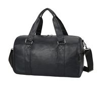 OuLi Store Sac de Sport PU Imperméable pour Hommes/Femmes, Sac de Voyage avec Compartiment Chaussures,Sac de Weekend Sac de Piscine, Plage, Basketball, Dance, Yoga (Navy, L:50×23×28CM)