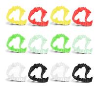 Ouligay 12 Pcs Dents De Vampire en Plastique Brillant dans Le Sombre pour Enfants - Halloween, Mascarade, Costume Dracula - Accessoire de Fête