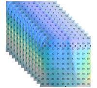 Ouligay Lot de 10 feuilles d'autocollants numérotés pour salle de classe de 1 à 100, petites étiquettes, blocs de chiffres pour bureau, salle de classe, intérieur, boîtes, rangement