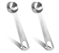 Ouligay Lot de 2 cuillères doseuses de 5 ml en acier inoxydable - Cuillères doseuses à café en acier inoxydable - Cuillères à soupe - Cuillères doseuses à café - Cuillères à épices pour mesurer le