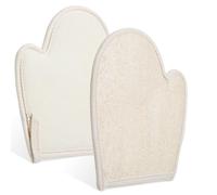 Ouligay Lot de 2 gants exfoliants en loofah naturel pour exfolier le corps, gants de douche, gants de massage, gants exfoliants pour hommes, femmes, hommes