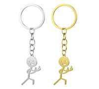 Ouligay Lot de 2 porte-clés Doigt du Milieu Amusant Porte-clés Cadeau pour Couple Amour Cadeau Amusant pour Hommes Femmes Poisson d'avril Halloween Noël