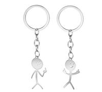 Ouligay Lot de 2 porte-clés Doigt du Milieu Cadeaux amusants pour couples Couples Meilleure amie Porte-clés amusant Voiture Drôle Pendentif Doigt du Milieu Cadeau pour elle Bon F