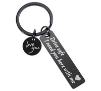 Ouligay Porte-clés Drive Safe pour lui, petit ami, anniversaire, Saint-Valentin, pour lui, mari, fiancé, homme, petit ami, petit ami, petit ami, cadeau romantique « I Love You »
