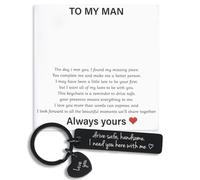 Ouligay Porte-clés Drive Safe pour petit ami, lui, mari, fiancé, homme, cadeau de Saint-Valentin pour petit ami, anniversaire, Noël, romantique, homme, petit ami, cadeau romantique « I Love You »