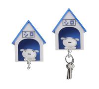 OULIGET Lot de 2 porte-clés muraux en forme de maison pour chien, mini niche et chien, pour décoration de maison, salon, cadeau inhabituel